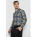 Сорочка чоловіча з принтом, колір зелений, 214R1038 XL, 50, XL