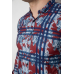 Сорочка чоловіча з принтом, колір бордовий, 214R1038 XXL