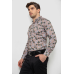 Сорочка чоловіча з принтом, колір мокко, 214R1036 XL, XL, XL