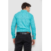 Сорочка чоловіча з принтом, колір бірюзовий, 214R1029 XL, 50, XL