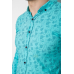 Сорочка чоловіча з принтом, колір бірюзовий, 214R1029 XL, 50, XL