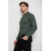 Сорочка чоловіча з принтом стрейч, колір хакі, 214R1024 XL, 50, XL