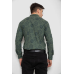 Сорочка чоловіча з принтом стрейч, колір хакі, 214R1024 XL, 50, XL