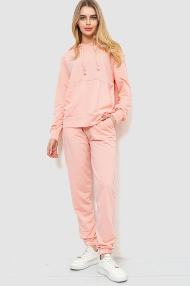 Спорт костюм жіночий двонитка, колір світло-персиковий, 244R009 XXL, 52, XXL