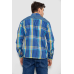 Сорочка чоловіча в клітинку, колір синій, 214R0743-1 XXXL, 54, XXXL