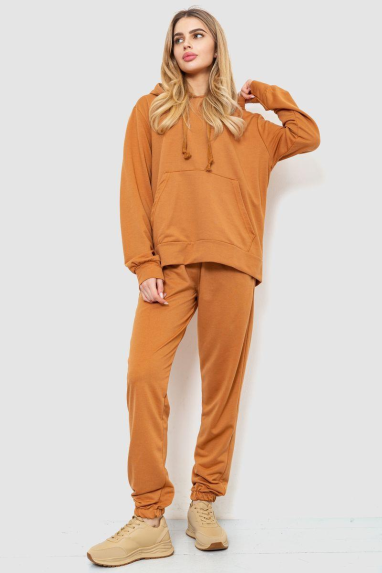 Спорт костюм жіночий двонитка, колір коричневий, 244R009 XL, 50, XL