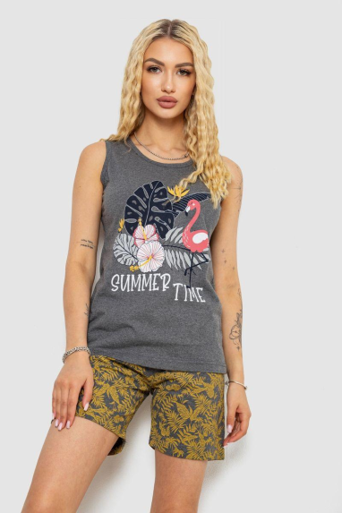 Піжама жіноча з принтом, колір сірий, 243R9639 Ager, XL, 50, XL