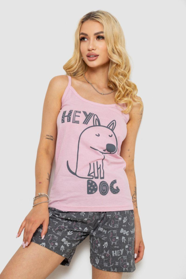 Піжама жіноча з принтом, колір рожевий, 243R9637 Ager, XL, 50, XL