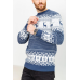 Светр чоловічий з оленями, колір джинс, 161R712 XL, 50, XL