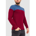 Светр чоловічий двокольоровий, колір синьо-бордовий, 161R1205 XL, 50, XL