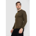 Светр чоловічий однотонний з вишивкою тризуб, колір хакі, 161R008 XL, 50, XL