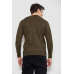 Светр чоловічий однотонний з вишивкою тризуб, колір хакі, 161R008 XL, 50, XL