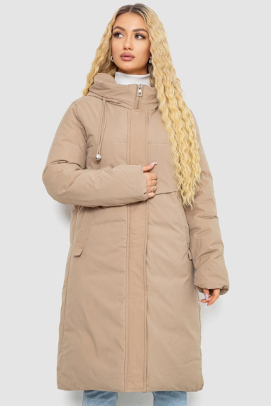 Пуховик жіночий зимовий, колір бежевий, 243R8811 52, XXL