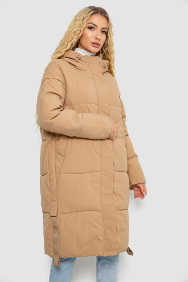 Пуховик жіночий зимовий, колір бежевий, 243R8810 52, XXL