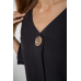 Костюм жіночий тканина льон жатка, колір чорний, 102R5263 L-XL