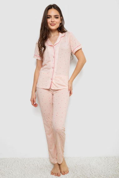 Жіноча піжама з принтом, колір рожевий, 243R7155 Ager, XL, 50, XL