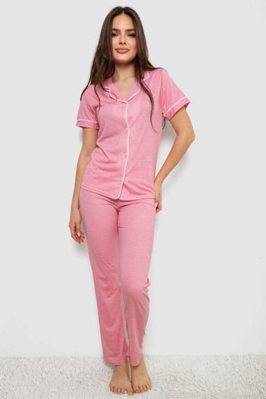 Жіноча піжама з принтом, колір рожевий, 243R7154 XL, 50, XL