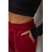 Спортивні штани жіночі на флісі, колір бордовий, 238R58672 XXL, 52, XXL