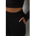Спортивні штани жіночі на флісі, колір чорний, 238R58671 XXL, 52, XXL