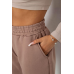 Спортивні штани жіночі на флісі, колір мокко, 238R58671 XXL, 52, XXL