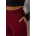 Спортивні штани жіночі на флісі, колір бордовий, 238R58671 XXL, 52, XXL