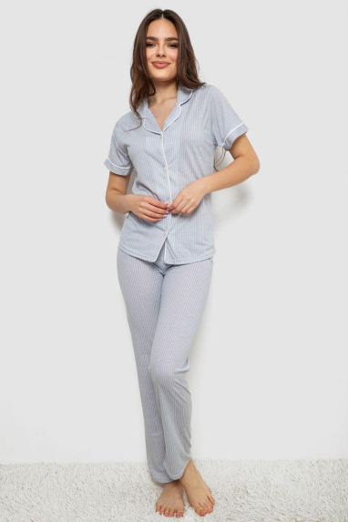 Жіноча піжама з принтом, колір блакитний, 243R7055 Ager, XL, 50, XL