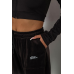 Спортивні штани велюрові жіночі на флісі, колір чорний, 238R58649-1 XXL, 52, XXL