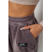 Спортивні штани велюрові жіночі на флісі, колір мокко, 238R58649-1 XXL, 52, XXL