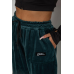 Спортивні штани велюрові жіночі на флісі, колір зелений, 238R58649-1 XXL, 52, XXL