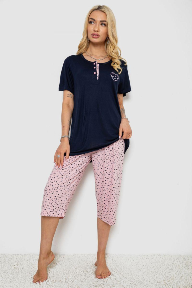 Піжама жіноча з принтом, колір синій, 243R7028 Ager, XXXL, 54, XXXL