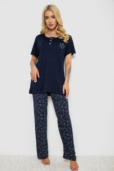 Піжама жіноча з принтом, колір синій, 243R7027 Ager, XXXL, 54, XXXL
