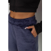 Спортивні штани жіночі велюрові на флісі, колір синій, 238R58646-1 XXXL, 54, XXXL
