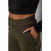 Спортивні штани жіночі на флісі, колір хакі, 238R57013 XXL, 52, XXL