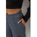 Спортивні штани жіночі на флісі, колір сірий, 238R57013 XXL, 52, XXL
