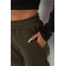 Спортивні штани жіночі на флісі, колір хакі, 238R57012 XL, 50, XL