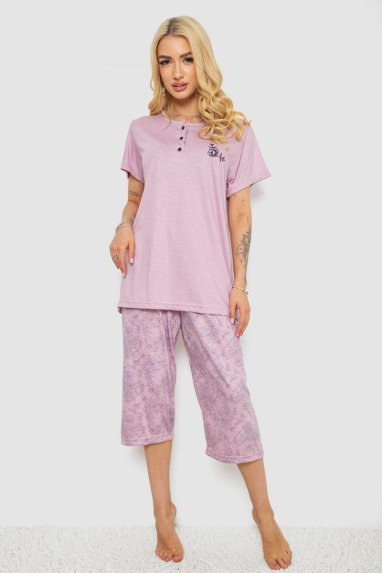 Піжама жіноча з принтом, колір бузковий, 243R6811 Ager, XXXL, 54, XXXL