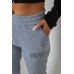 Спортивні штани жіночі на флісі, колір сірий, 238R01908-5 XS, 42, XS