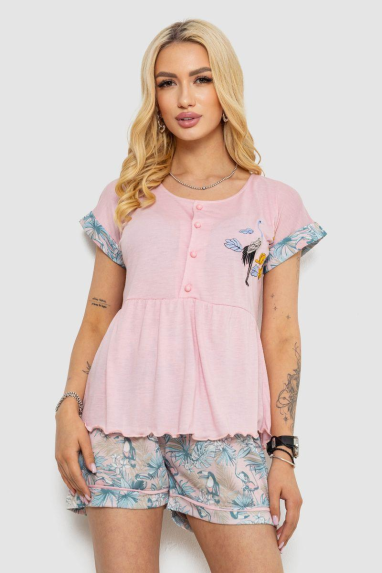 Піжама жіноча з принтом, колір рожевий, 243R6012-P2 Ager, XL, 50, XL