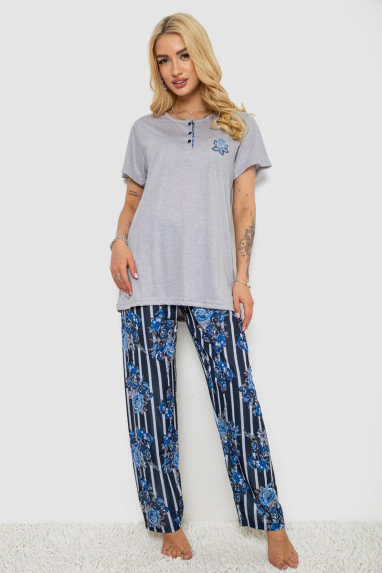 Піжама жіноча з принтом, колір сірий, 243R5886 Ager, XL, 50, XL