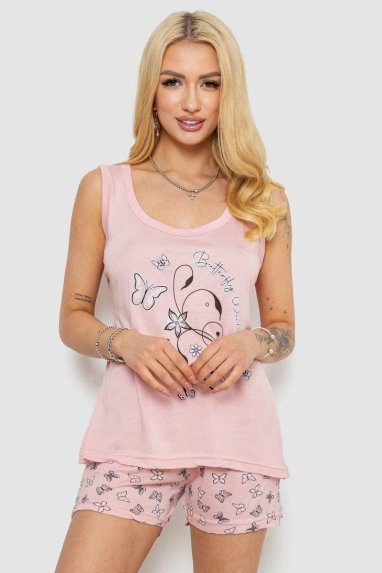 Піжама жіноча з принтом, колір рожевий, 243R5784 Ager, XL, 50, XL