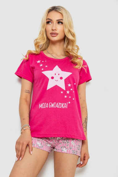 Піжама жіноча, колір малиновий, 243R50713 XL, 50, XL