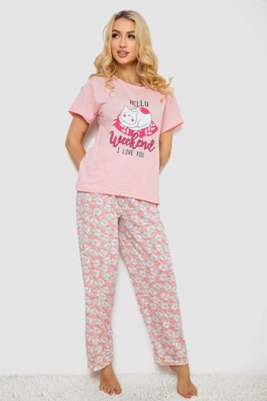 Піжама жіноча, колір персиковий, 243R50536 Ager, XL, 50, XL