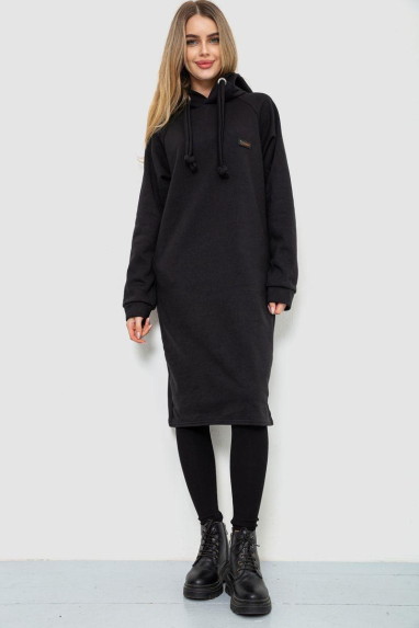 Туніка жіноча на флісі, колір чорний, 243R462 50, 50, XL