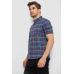 Сорочка чоловіча в клітку, колір синій, 214R842 XXL