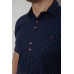 Сорочка чоловіча з принтом, колір темно-синій, 214R7019 XXL, 52, XXL