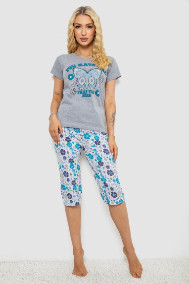 Піжама жіноча, колір сірий, 243R2528 XL, 50, XL