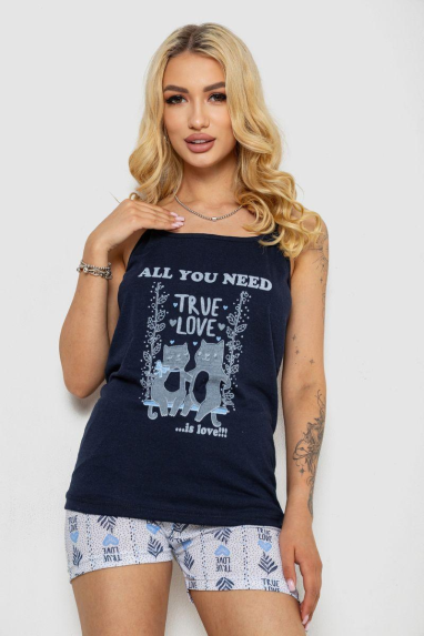 Піжама жіноча, колір синій, 243R2502 XXL, 52, XXL