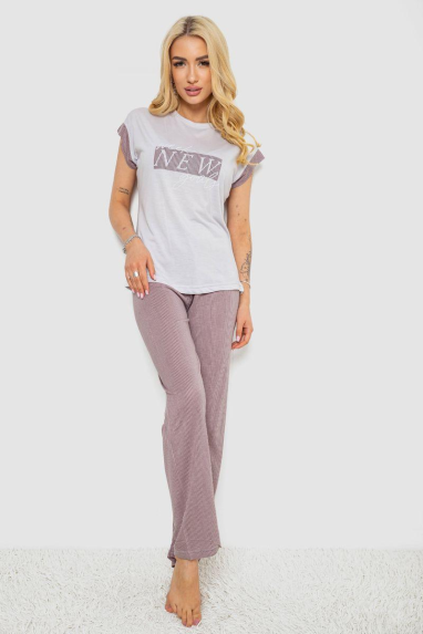 Піжама жіноча з принтом, колір сірий, 243R2115 Ager, XL, 50, XL