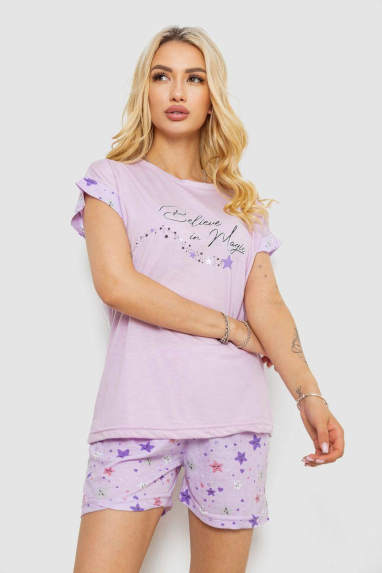Піжама жіноча з принтом, колір бузковий, 243R2108 Ager, XL, 50, XL