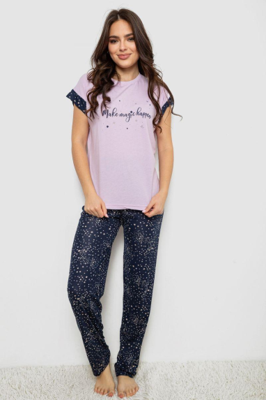 Піжама жіноча з принтом, колір бузковий, 243R2091 Ager, XL, 50, XL